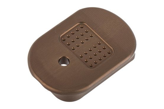 Overwatch Precision Glock OEM 9mm Magazine Basepad in FDE with a hard coat anodized finish